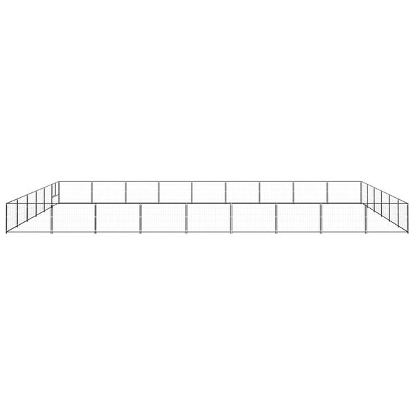 vidaXL Hondenkennel 54 m&sup2; staal zwart