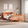 vidaXL Bed met boekenkast zonder matras hout wasbruin 150x200 cm