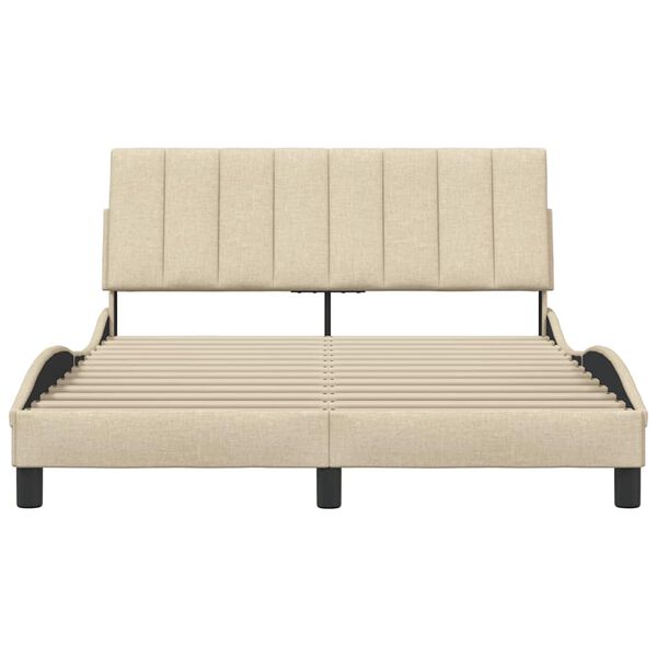 vidaXL Bedframe zonder matras "Hanko" stof cr&egrave;mekleurig 140x190 cm