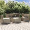 vidaXL 5-delige Loungeset met kussens poly rattan grijs