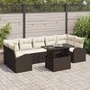 vidaXL Tuin Sofa Set met kussen met opslag 8 pcs Bruin Poly Rattan