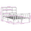 vidaXL Bed met boekenkast zonder matras hout wasbruin 160x200 cm