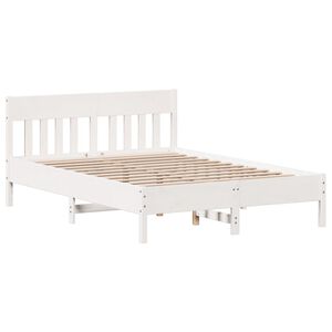 vidaXL Bedframe zonder matras massief grenenhout wit 140x200 cm