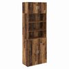vidaXL Opbergkast Oud Hout 80 x 42,5 x 225 cm Bewerkt hout