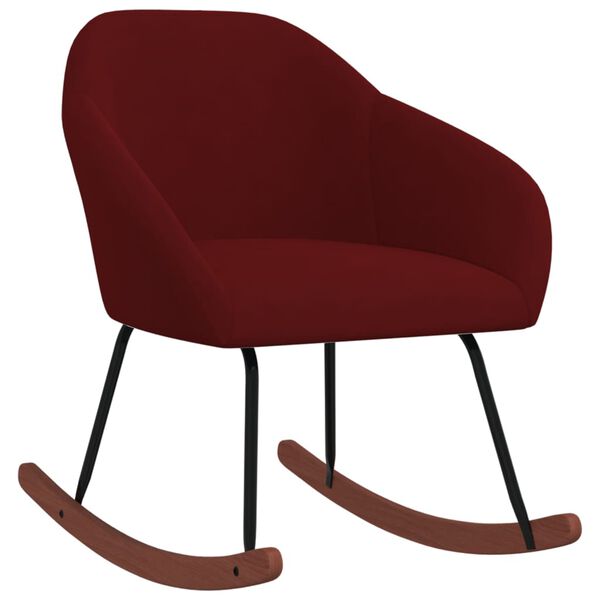 vidaXL Schommelstoel stof wijnrood