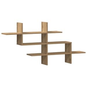 vidaXL Wandschap 124,5x18x60,5 cm bewerkt hout artisanaal eikenkleurig