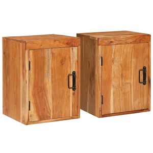 vidaXL Nachtkastje 2 st Bruin 35 x 33 x 48 cm Massief Hout Acacia