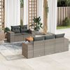 vidaXL 6-delige Loungeset met kussens poly rattan grijs