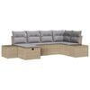 vidaXL Bankstel 6 st poly rattan