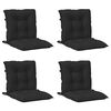 vidaXL Laagrug Stoelkussens Set 4 st Polyester Melange Zwart