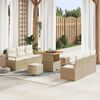 vidaXL Tuinbankenset met kussen 9 pcs Beige poly rattan