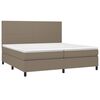 vidaXL Boxspring met matras stof taupe 200x200 cm