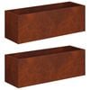 vidaXL Plantenbak 2 st Roestkleurig 40 x 20 x 20 cm weervast staal
