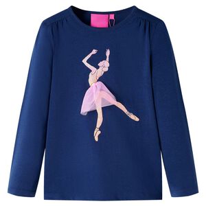 Kindershirt met lange mouwen 92 marineblauw