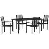 vidaXL Tuin eettafelset 5 pcs Zwart Gepoedercoat staal