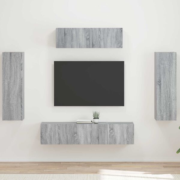 vidaXL TV-kast 5 pcs Grijs Sonoma