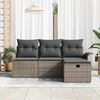 vidaXL Tuin Sofa Set met kussen met opslag 4 pcs Poly riet