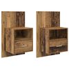 vidaXL Nachtkastje 2 st Oudhout 50 x 32,5 x 80cm Bewerkt hout