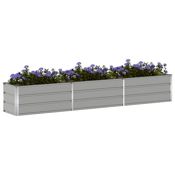 vidaXL Plantenbak Lichtgrijs 480 x 50 x 45 cm Gegalvaniseerd staal