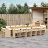 vidaXL 17-delige Tuinset met kussens poly rattan beige