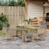 vidaXL 7-delige Tuinset met kussens poly rattan beige