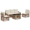 vidaXL Tuinbankenset 6 st Beige en Cr&egrave;me Wit poly rattan