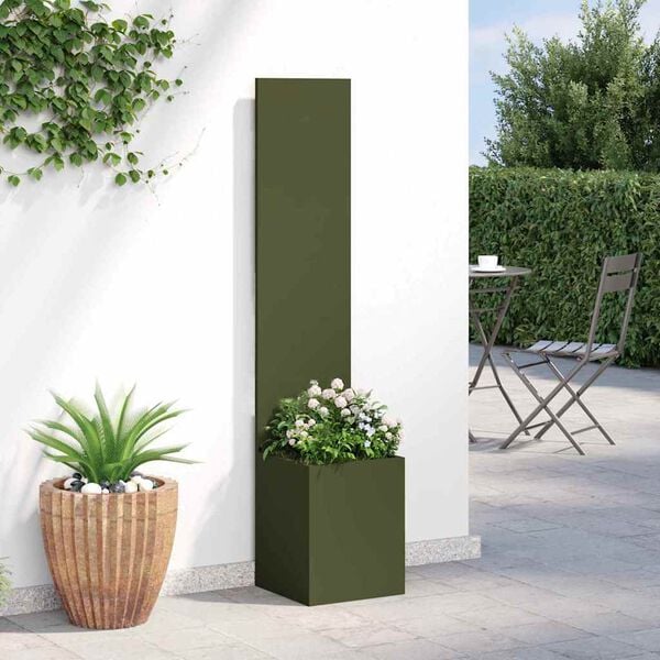 vidaXL Tuin Privacy Screen Olijfgroen 32 x 150 cm Koudgewalst staal
