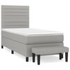 vidaXL Boxspring met matras stof lichtgrijs 90x190 cm