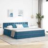 vidaXL Opbergbed met LED met matras Donkerblauw 200 x 200 cm Fluweel