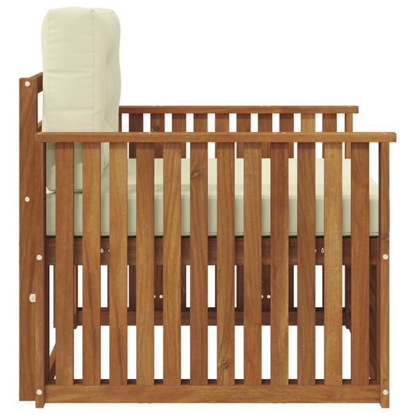 vidaXL Buiten bankenset Massief Acaciahout en Polyester Naturel