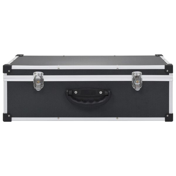 vidaXL Cd-koffer voor 80 cd's aluminium ABS zwart