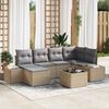 vidaXL Tuin Sofa Set met kussen 6 pcs Beige en Licht Grijs poly rattan