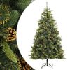vidaXL Kunstkerstboom met scharnieren en dennenappels 210 cm