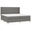 vidaXL Boxspring met matras en LED stof donkergrijs 200x200 cm