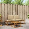 vidaXL Buiten bankenset 3 pcs Naturel Massief Acaciahout en Polyester