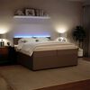 vidaXL Boxspring met matras fluweel lichtgrijs 200x200 cm