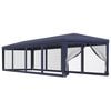 vidaXL Partytent met 10 mesh zijwanden 3x12 m HDPE blauw