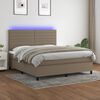 vidaXL Boxspring met matras en LED stof taupe 160x200 cm