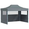vidaXL Partytent met 3 zijwanden inklapbaar 3x4 m staal antraciet