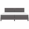 vidaXL Boxspringbed met matras Grijs 200 x 200 cm Kunstleer