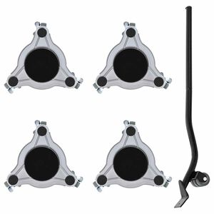 vidaXL Meubelrollers 4 st met lifter 19x17,5x6 cm staal 1000 kg