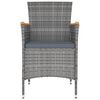 vidaXL 9-delige Tuinset met kussens poly rattan grijs