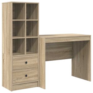 vidaXL Bureau Sonoma Eiken 135,5 x 50 x 127 cm 2 st