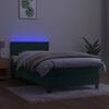 vidaXL Boxspring met matras en LED fluweel donkergroen 100x200 cm