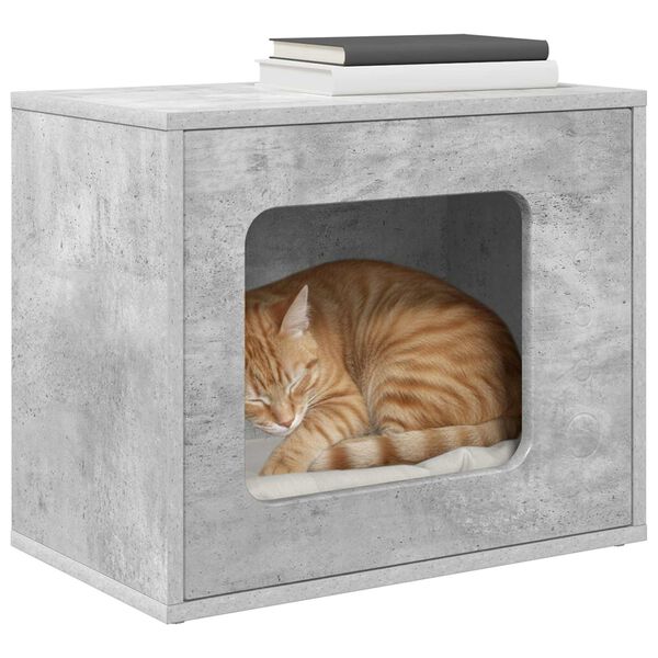 vidaXL Kattenhuis Beton 51 x 30 x 42,5 cm Bewerkt hout