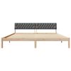 vidaXL Bedframe Bruin en donkergrijs 200 x 200 cm Massief grenenhout