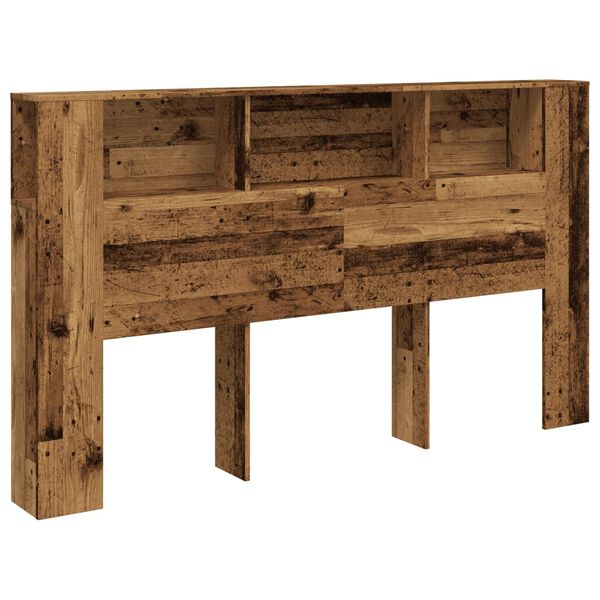 vidaXL Hoofdbordkast 180x18,5x102,5 cm bewerkt hout oud houtkleurig