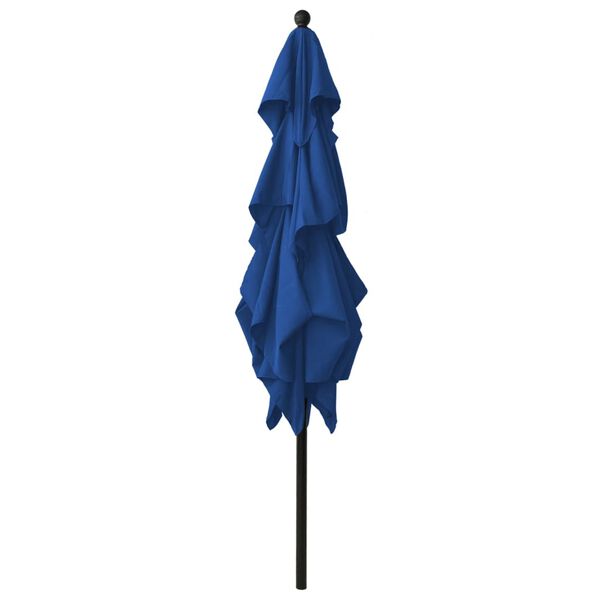 vidaXL Parasol 3-laags met aluminium paal 2,5x2,5 m azuurblauw