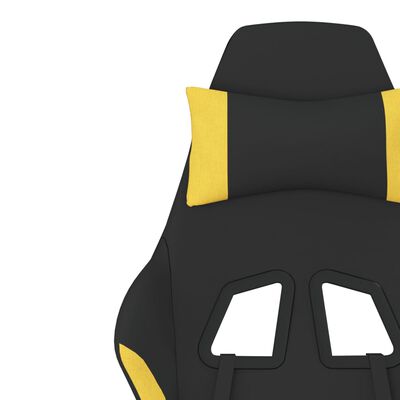 vidaXL Massage gamestoel met voetensteun stof zwart en geel