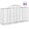 vidaXL Schanskorven 2 st gewelfd 200x50x100/120 cm ijzer